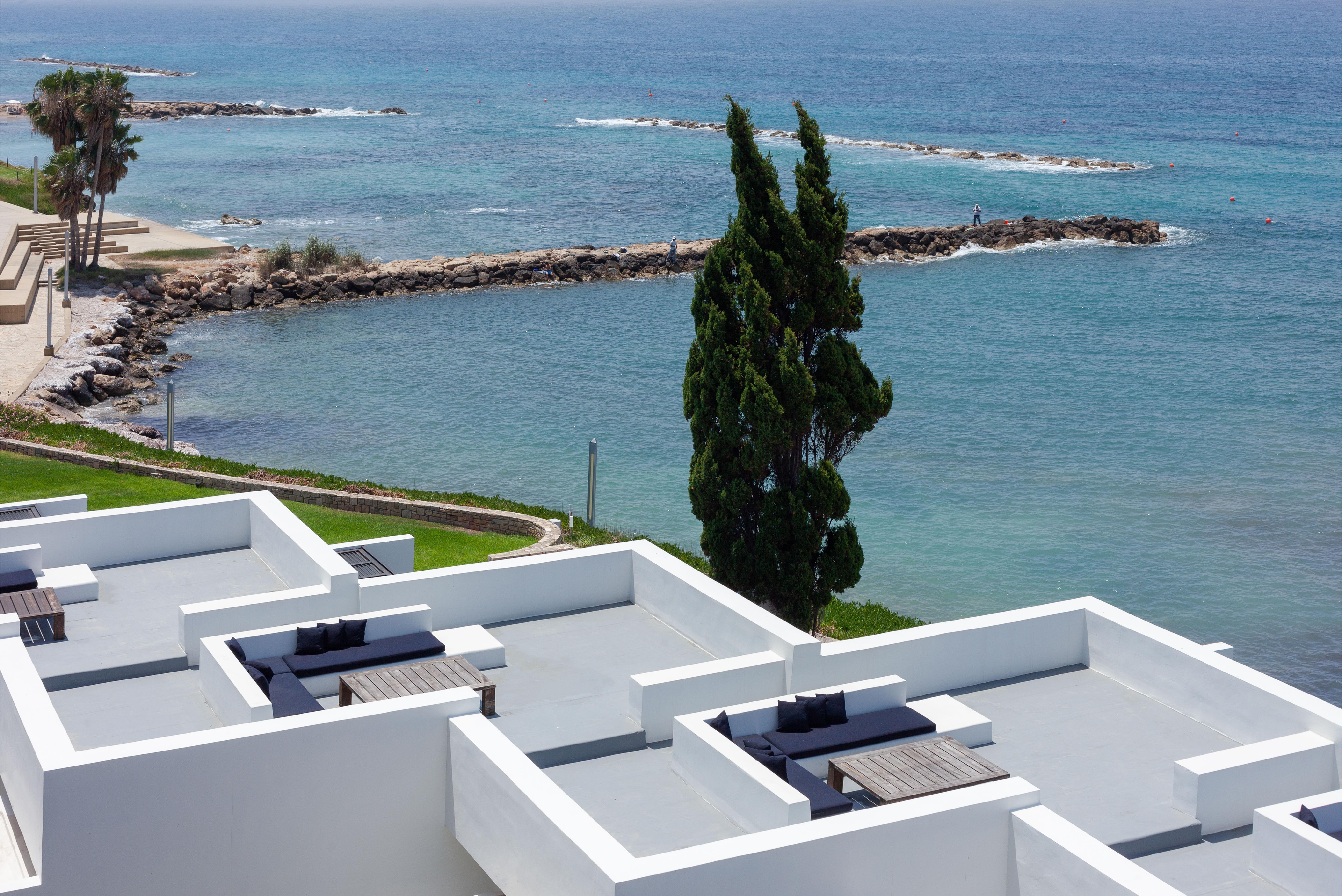 Almyra Hotel Pafos Exterior foto View of the Mediterranean Sea from the hotel